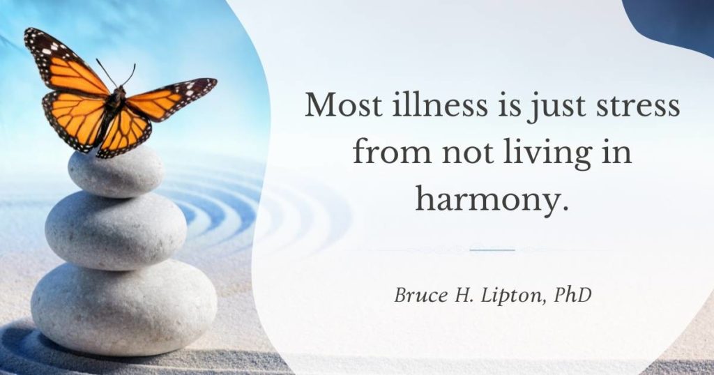 Większość chorób to po prostu stres wynikający z braku harmonii. -Bruce Lipton, dr